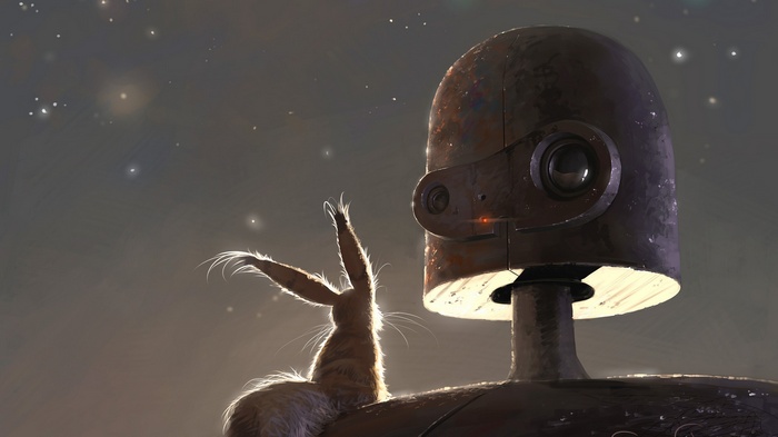 Robot and Rabbit in Castle in the Sky Artwork