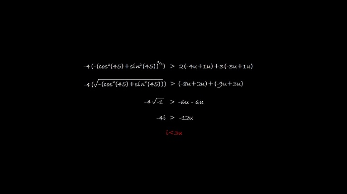 Mathematical equations on a black background