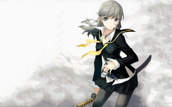 Persona 4 Narukami Yuu with sword