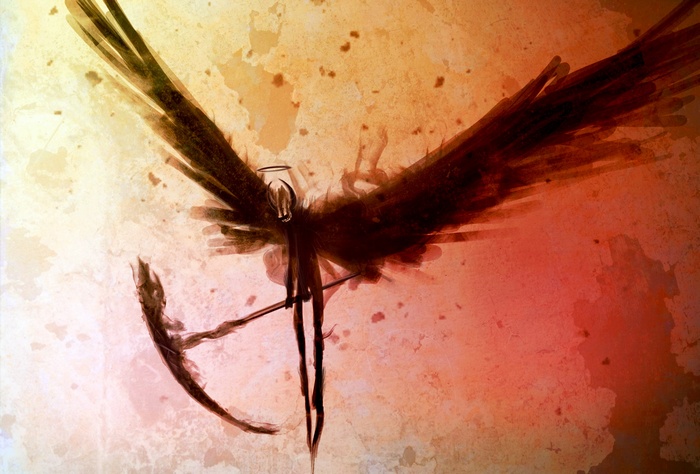Death with scythe and wings