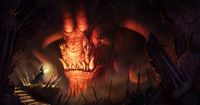 Emmanuel Julian's artwork of a demon and a fantasy girl