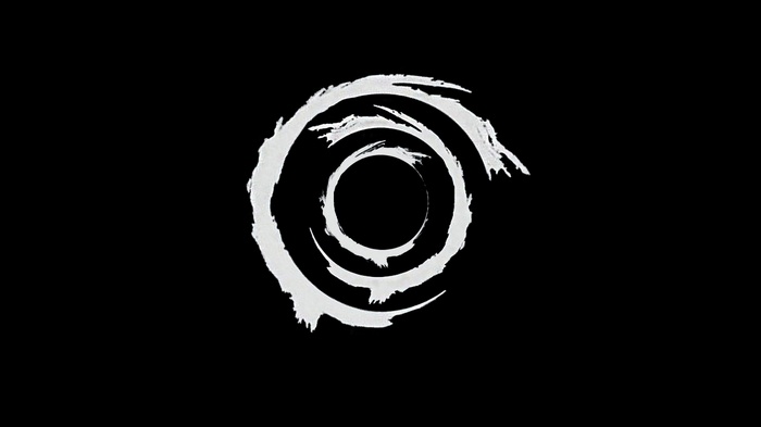 Abstract white swirl on black background