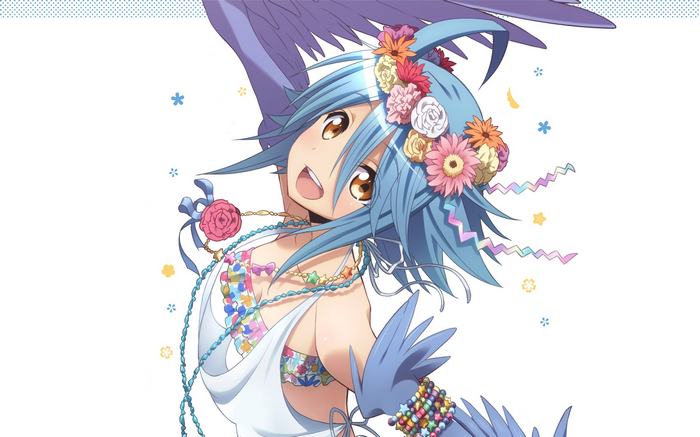 anime girls, anime, white background, Papi (Monmusu), Monster Musume no Iru Nichijou, harpy