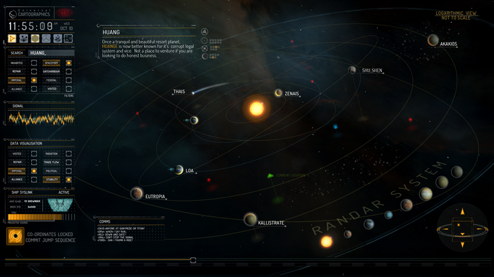 Elite: Dangerous space cartography interface