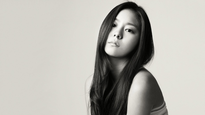 Monochrome portrait of an Asian woman
