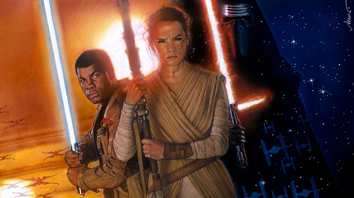 Star Wars: The Force Awakens Rey, Finn, and Kylo Ren