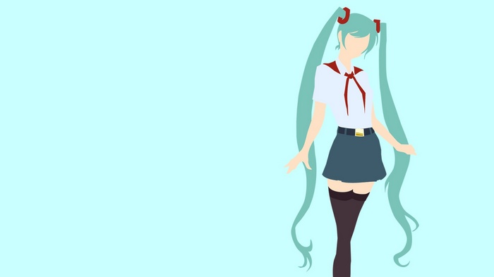 Hatsune Miku in a school uniform