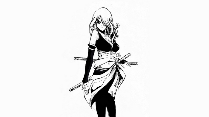 Anime girl with swords