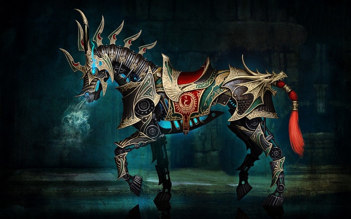 Fantasy armored horse from Rift Online