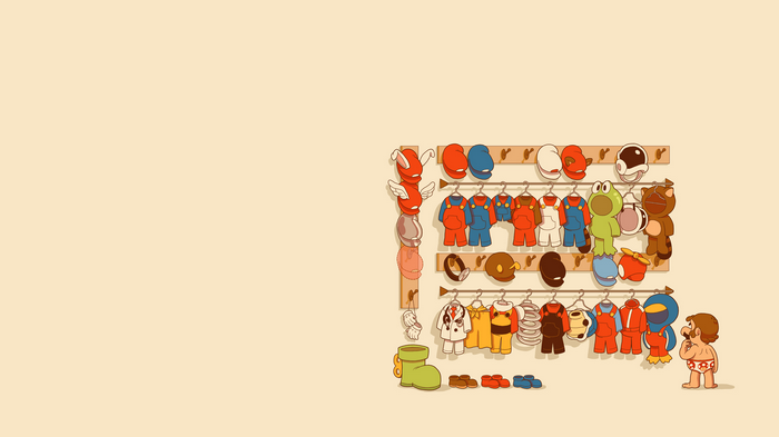 Mario's Costume Closet with Caveman
