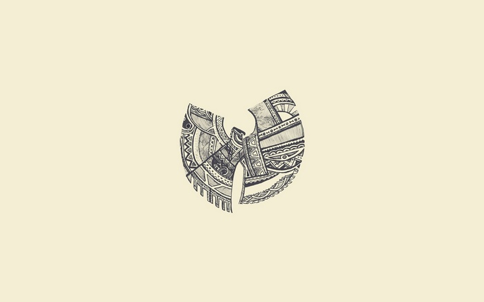 Wu-Tang Clan logo with tribal patterns