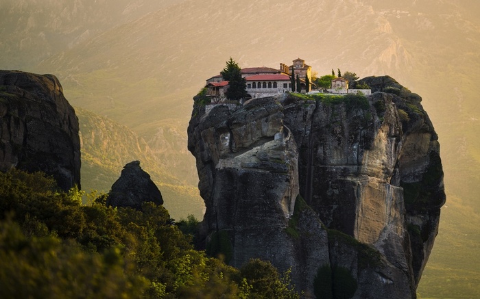 Monastery on a rock in Meteora, Greece