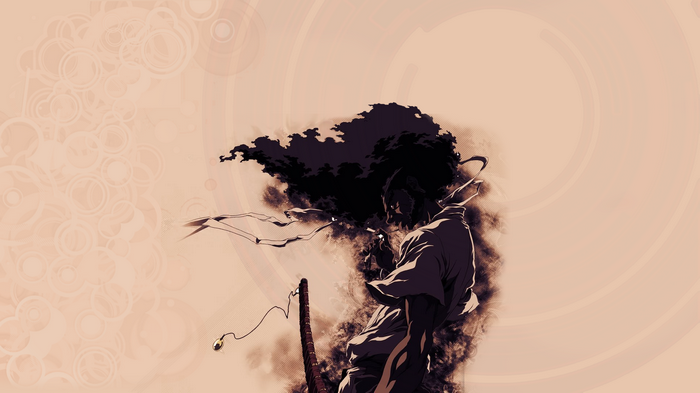 Afro Samurai smoking with sword
