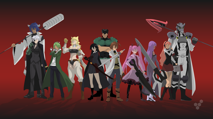 Akame ga Kill! characters in a minimalist style