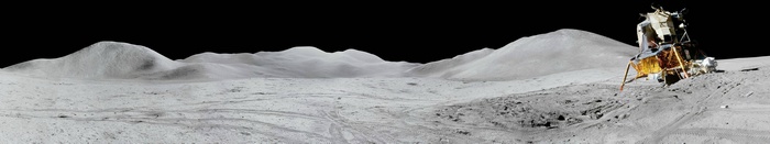 Apollo Lunar Module on the Moon landscape