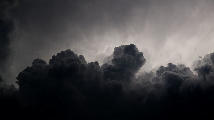 Dark storm clouds gathering in the sky