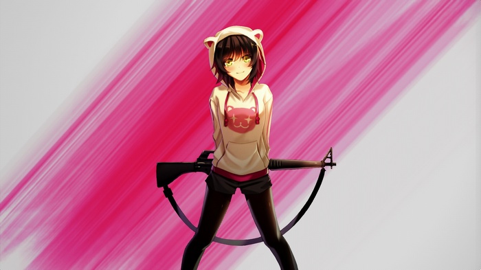 Anime girl with M16 rifle