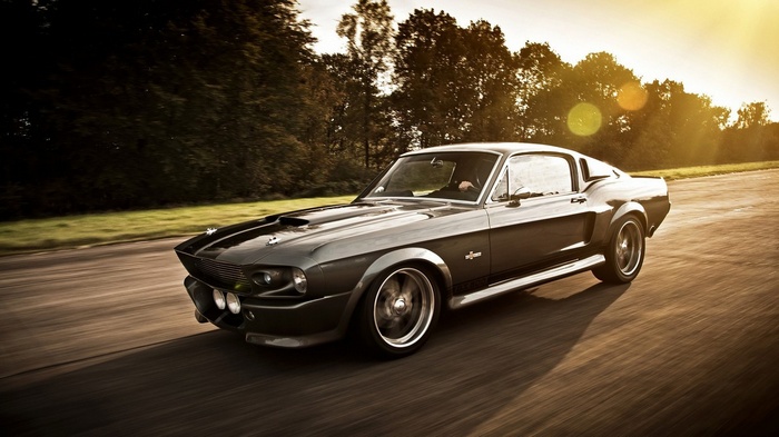 1967 Shelby GT500 Eleanor Mustang driving on road