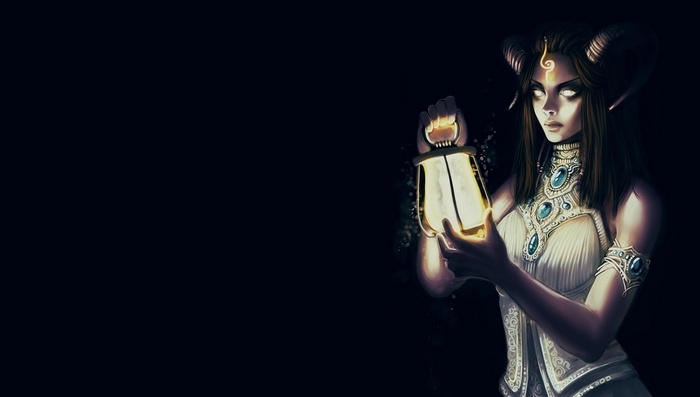 Artwork of a Draenei woman holding a lantern