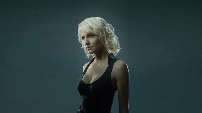 Tricia Helfer as Number Six in Battlestar Galactica