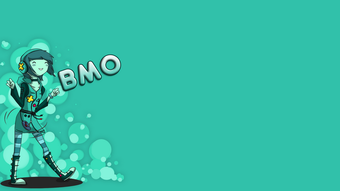 Adventure Time BMO with headphones and bubbles