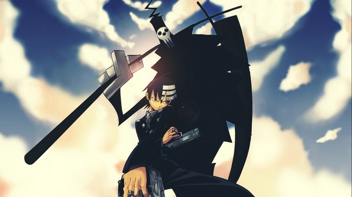 Death The Kid from Soul Eater with scythe