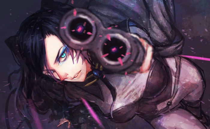 Re-l Mayer from Ergo Proxy aiming a gun