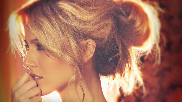 Kendall Mickal with blonde hair