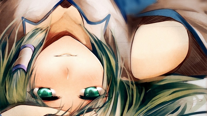 Anime girl with green eyes, Kochiya Sanae