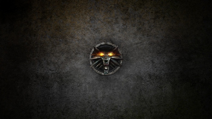 The Witcher Wolf Medallion on Textured Background