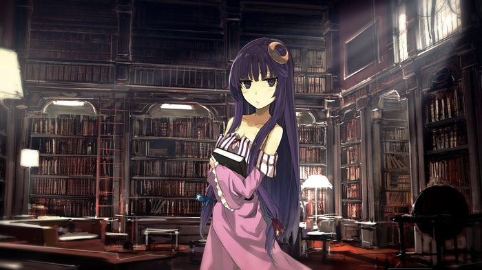 Patchouli Knowledge in a library