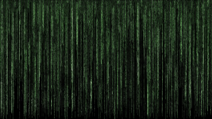 The Matrix digital art with falling code