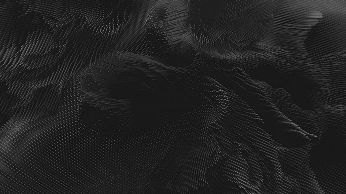 Abstract dark digital art render with wind effect