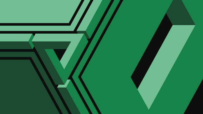 Abstract geometric shapes with Penrose triangle illusion
