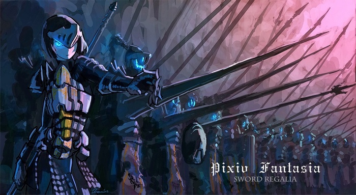 Pixiv Fantasia Sword Regalia soldiers with swords