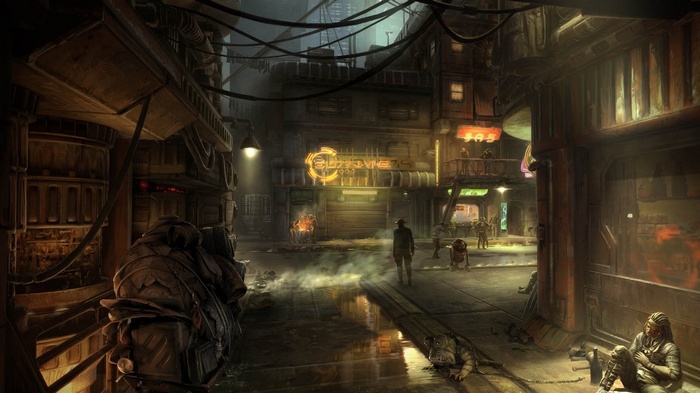 Star Wars science fiction city street scene