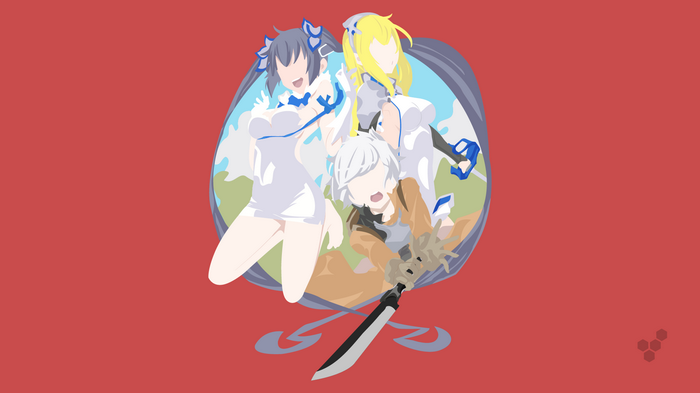 Hestia, Ais, and Bell Cranel from DanMachi