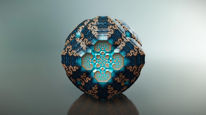 3D fractal sphere with intricate geometric patterns