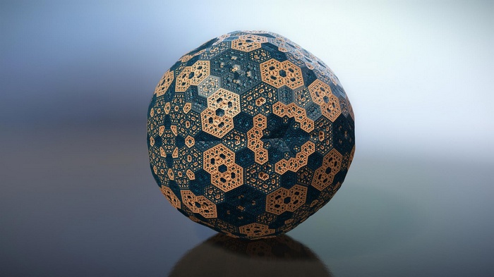 3D fractal sphere with intricate geometric patterns
