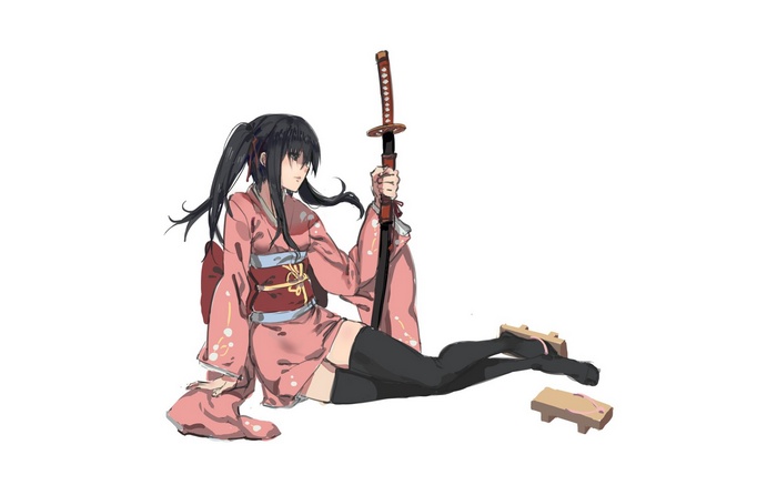 Yagyuu Kyuubei from Gintama with Katana