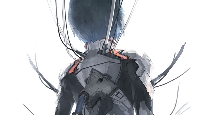 Ayanami Rei from Neon Genesis Evangelion with wires