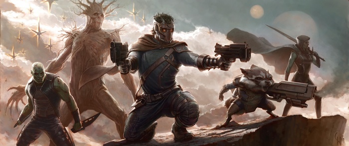Guardians of the Galaxy characters in action