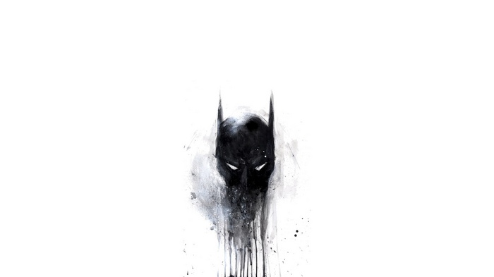 Batman mask with paint splatter