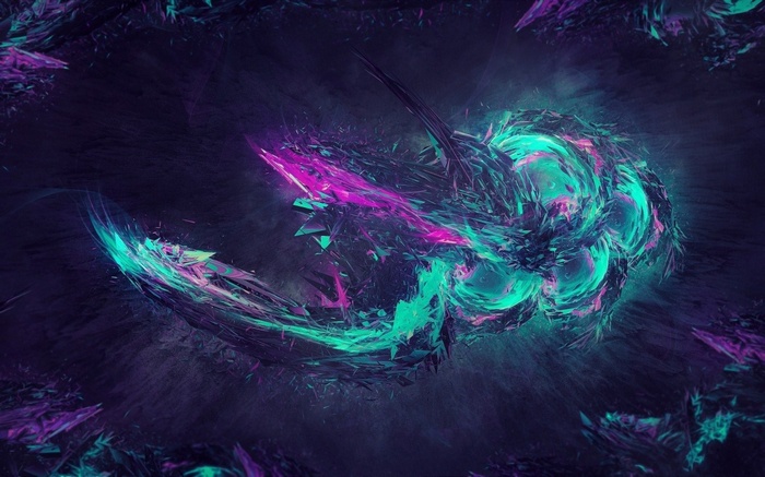 Abstract colorful fractal art with purple and teal.