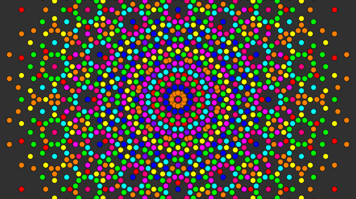 Colorful abstract symmetry artwork with circles