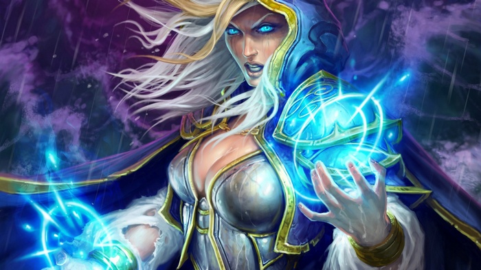 Jaina Proudmo casting a spell in Hearthstone