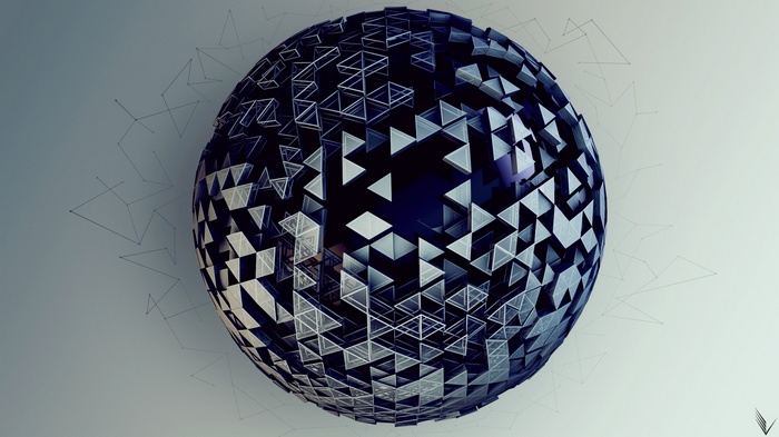 Abstract 3D sphere with geometric patterns