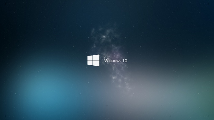 Windows 10 logo in a starry sky