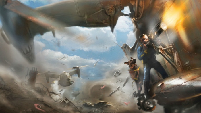 Fallout 4: Man and Dog in Combat