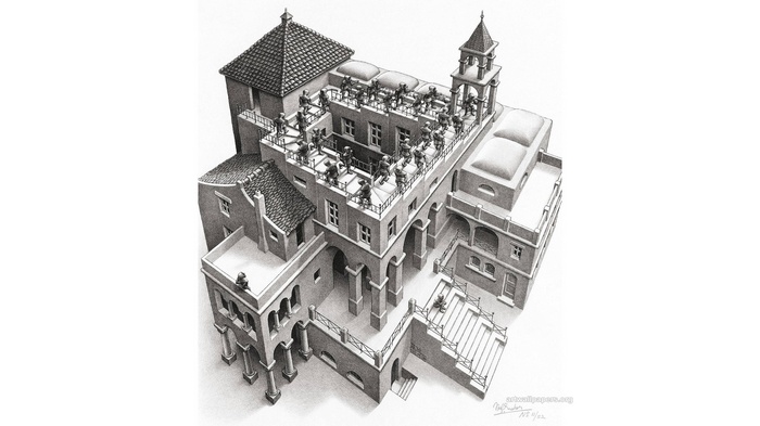 M. C. Escher's Relativity Optical Illusion Artwork
